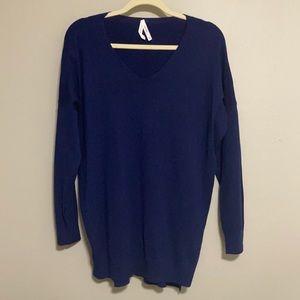 V-Neck tunic sweater - Blue